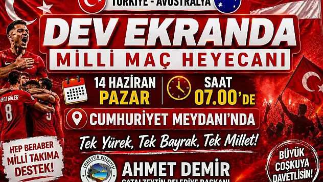 Çatalzeytin'de Milli Maç Heyecanı Dev Ekranda Yaşanacak