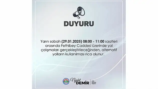 Cide Belediyesi Duyurdu