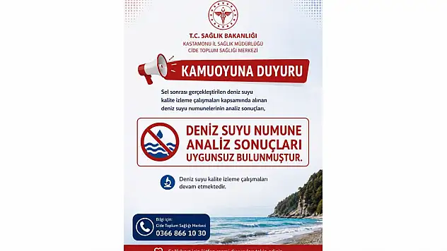 Cide'de Deniz Suyu Riskli