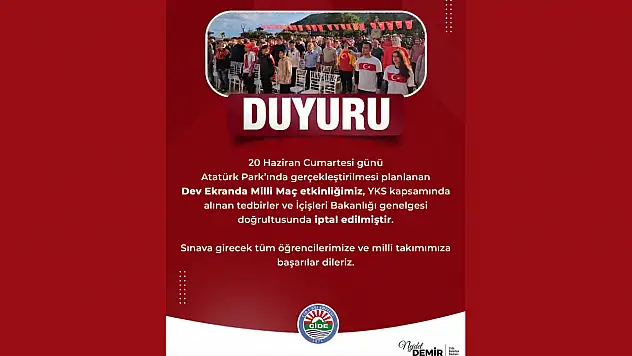Cide'de Dev Ekranda Milli Maç Etkinliği İptal Edildi