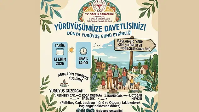 Cide'de Dünya Yürüyüş Günü Etkinliği Düzenlenecek