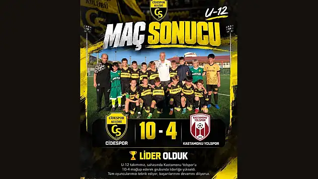 Cidespor U-12'den 10 Gollü Galibiyet