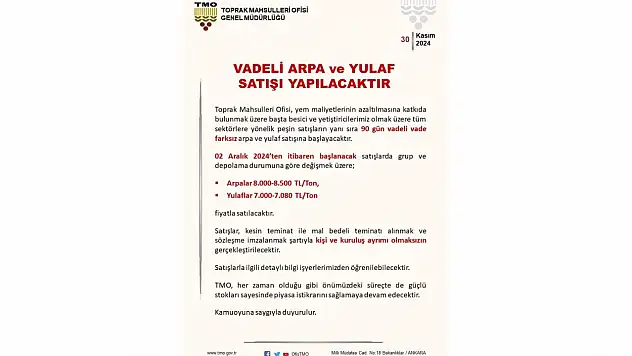 Çiftçilere Önemli Duyuru!