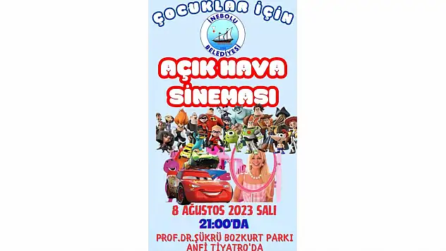 Çocuklar çizgi film gösterimiyle eğlenecek