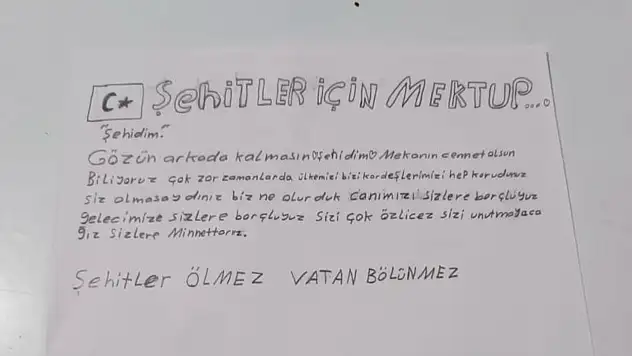Çocuklardan Mehmetçiğe Mektup
