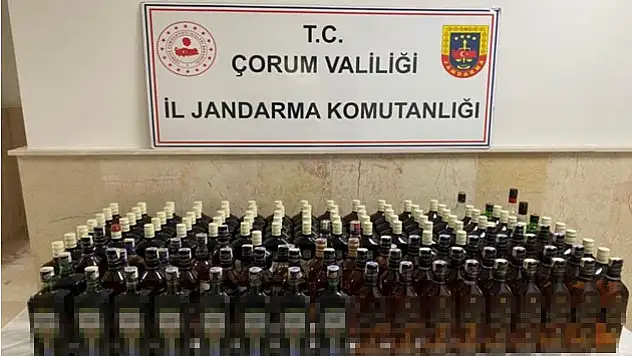 Çorum'da 59 şişe kaçak içki ele geçirildi