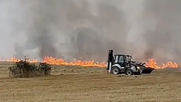 Çorum'da çıkan anız yangınında 2 bin dönüm alan küle döndü