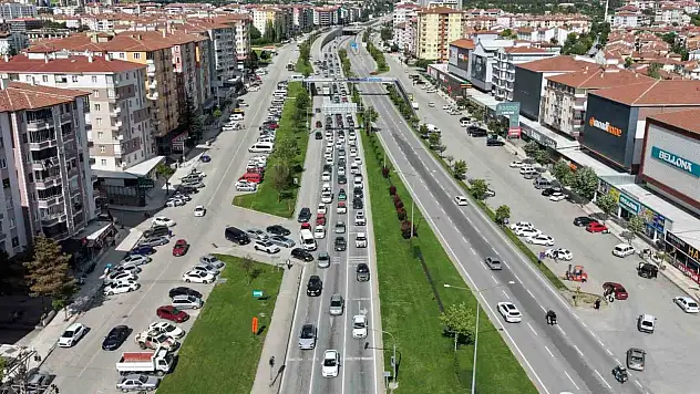 Çorum'da yollarda bayram dönüşü yoğunluğu