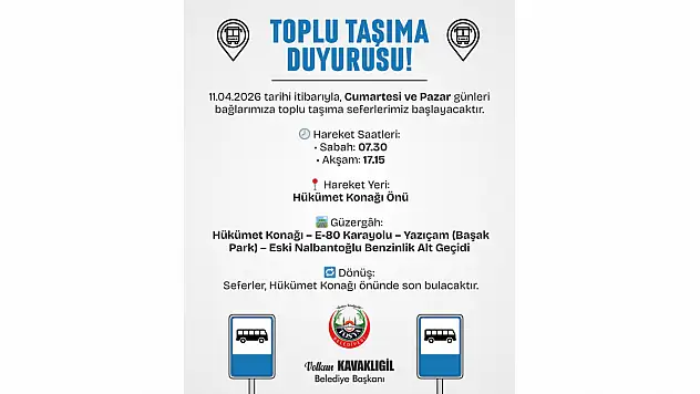 Cumartesi Ve Pazar Günleri Seferler Başlıyor