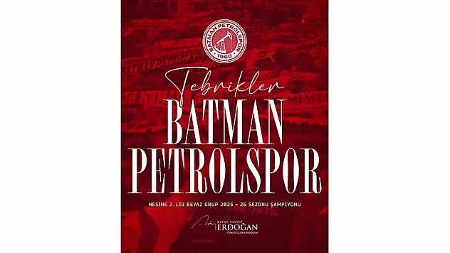 Cumhurbaşkanı Erdoğan'dan Batman Petrolspor'a Tebrik Mesajı