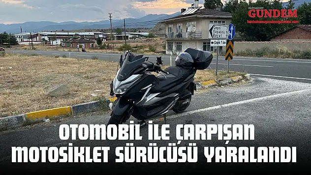 D100'da Otomobil İle Çarpışan Motosiklet Sürücüsü Yaralandı