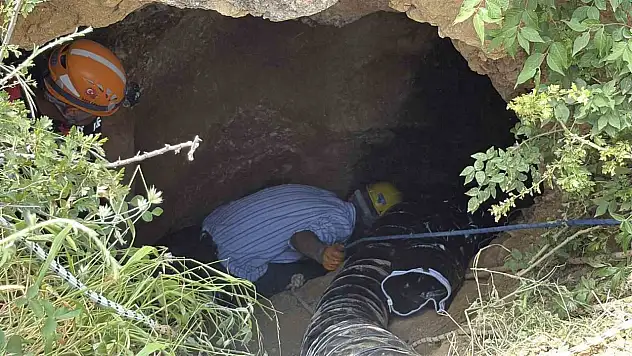 Define aradığı mağarada sıkışan şahsı arama çalışmaları sürüyor