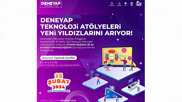 Deneyap Teknoloji Atölyeleri İçin Son Gün 25 Şubat