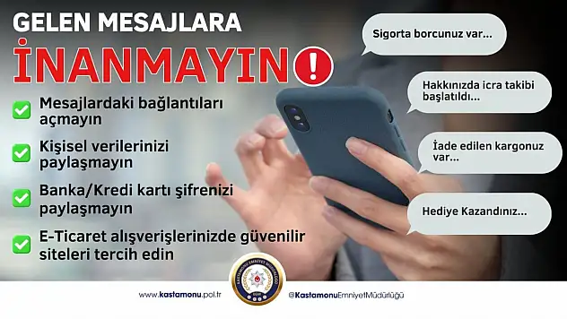 Dolandırıcılık Mesajlarına Dikkat!