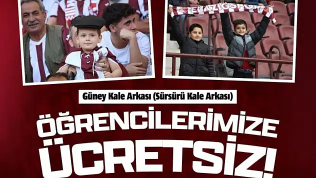 Elazığspor'dan 17 Yaş Altı Taraftarlara Ücretsiz Bilet