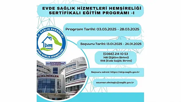 Evde Sağlık Hizmetleri Hemşireliği Eğitimi Verilecek