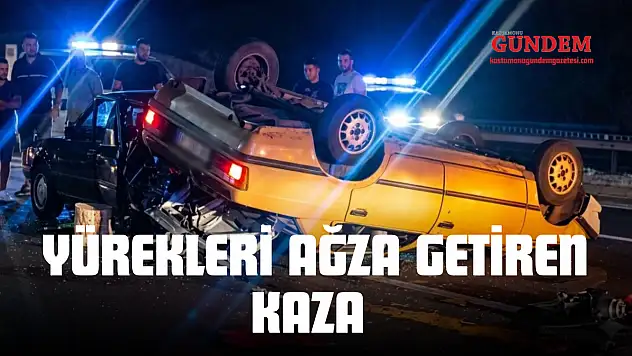 Feci Kaza: Kontrolden Çıkan Otomobil Takla Attı