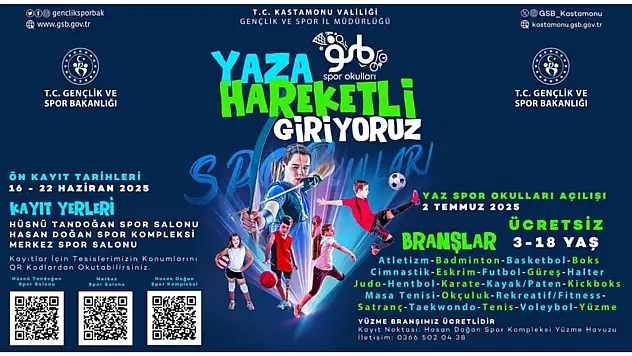 GSB Spor Okulları kayıtları Başlıyor