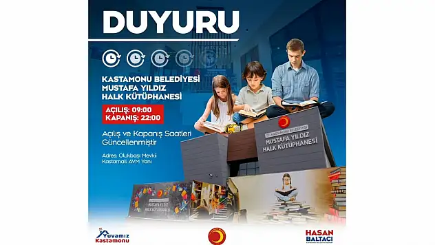 Halk Kütüphanesi'nin Çalışma Saatleri Güncellendi