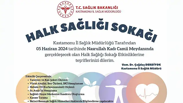 Halk Sağlığı Sokağı Kurulacak