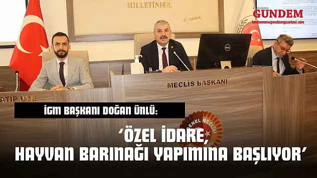 İGM Başkanı Doğan Ünlü: 'Özel İdare, Hayvan Barınağı Yapımına Başlıyor'