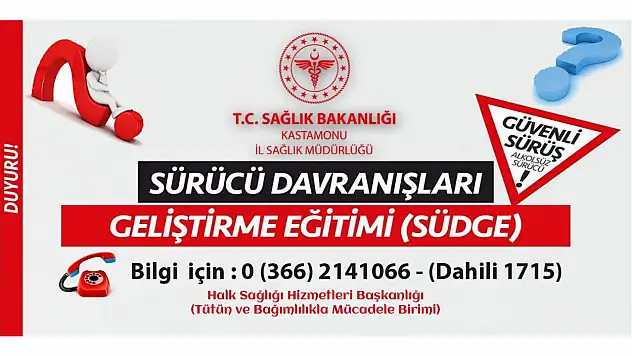 İl Sağlık'tan SÜDGE duyurusu