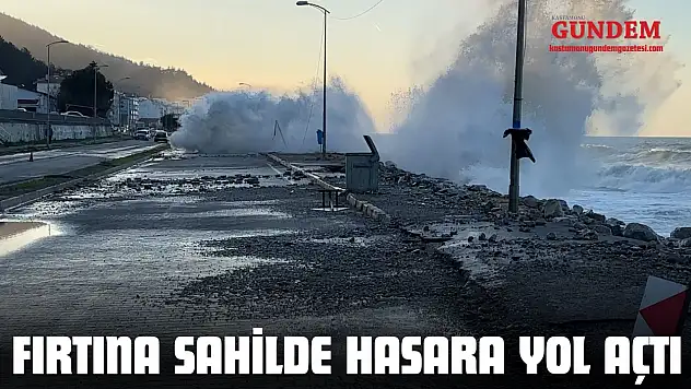 İnebolu'da Fırtına Sahilde Hasara Yol Açtı