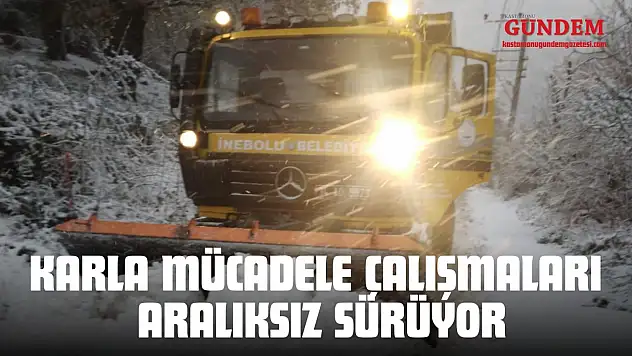 İnebolu'da Karla Mücadele Çalışmaları Aralıksız Sürüyor