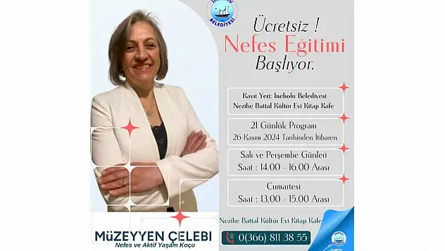 İnebolu'da Ücretsiz Nefes Eğitimi Başlıyor