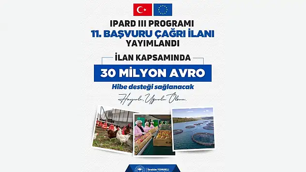 IPARD III Programı'nın 11. Başvuru Çağrı İlanı Yayımlandı