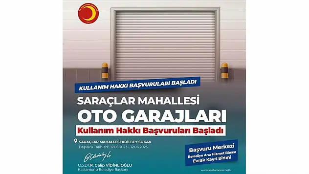 Kapalı otopark için başvurular başladı