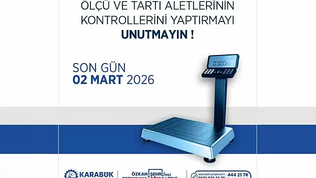 Karabük Belediyesi'nden Ölçü Ve Tartı Aletleri İçin Muayene Uyarısı