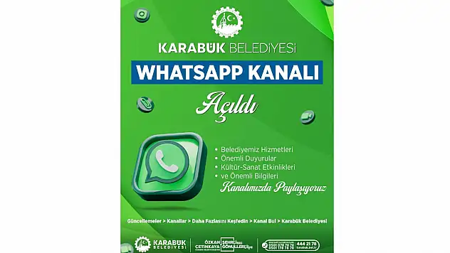 Karabük Belediyesi'nin WhatsApp Kanalı Açıldı