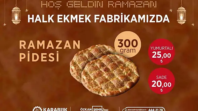Karabük Halk Ekmek'te Ramazan Pidesi 20 TL'den Satılacak