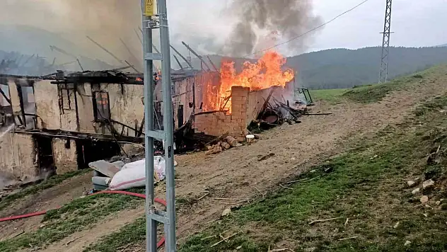 Karabük'te 2 Katlı Ahşap Ev Alevlere Teslim Oldu