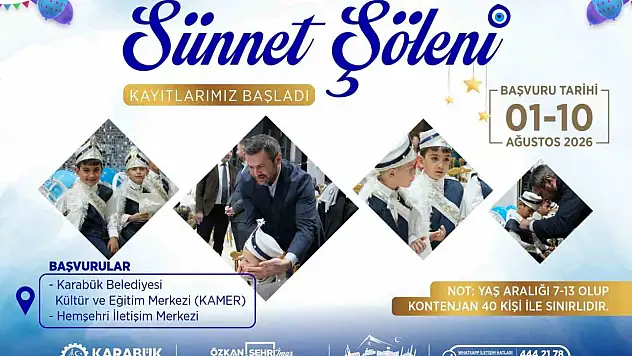 Karabük'te 3. Geleneksel Sünnet Şöleni için kayıtlar alınıyor
