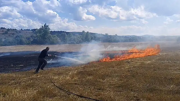 Karabük'te anız yangını büyümeden söndürüldü