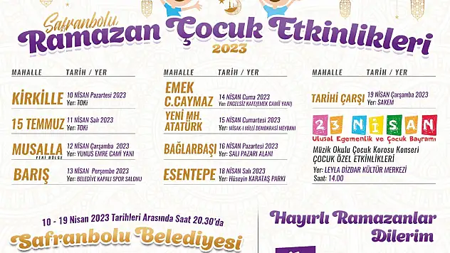 Karabük'te çocuklar için ramazan eğlenceleri başlıyor