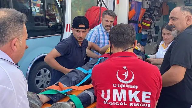 Karabük'te iş kazası, işçi beton zemine düştü