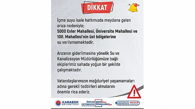 Karabük'te Su Kesintisi
