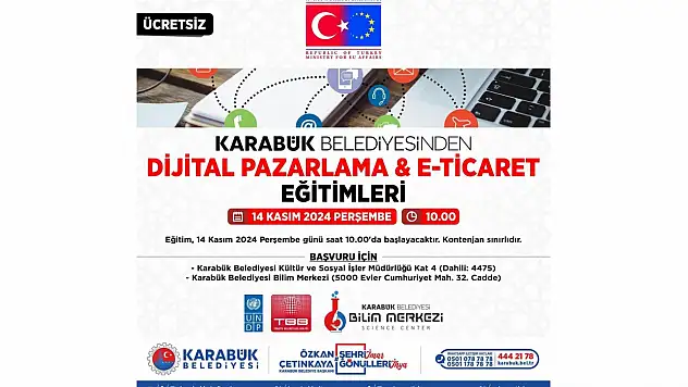 Karabük'te Ücretsiz Eğitimler Başlıyor!
