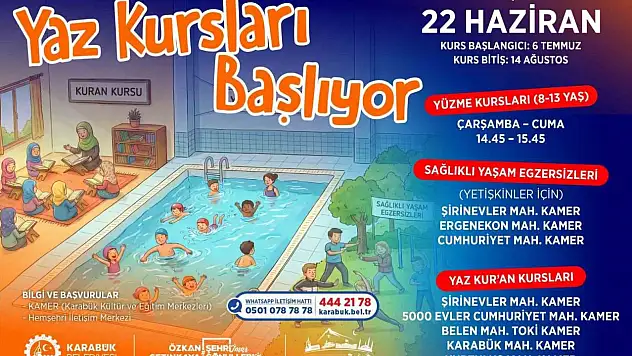 Karabük'te yaz kursları için kayıtlar başladı
