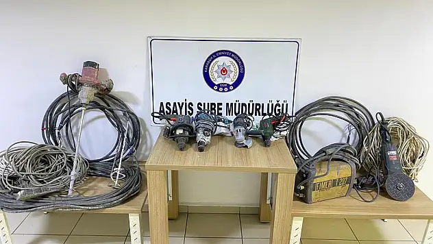 Karabük'teki inşaat hırsızı 40 GB'lık görüntü izlenerek yakalandı
