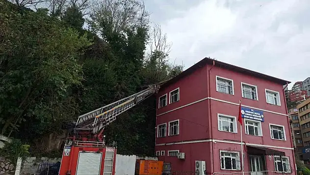Karakolun Çatısına Devrilen Ağaç Kaldırıldı