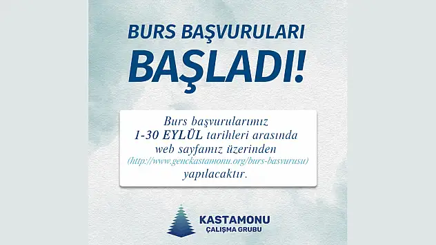 Kastamonu Çalışma Grubu'nun Burs Başvuruları Başladı