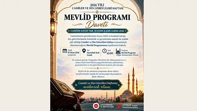 Kastamonu'da Mevlid Programı Düzenlenecek