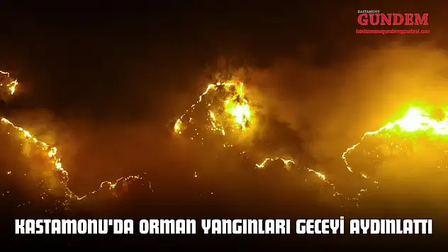 Kastamonu'da Orman Yangınları Geceyi Aydınlattı