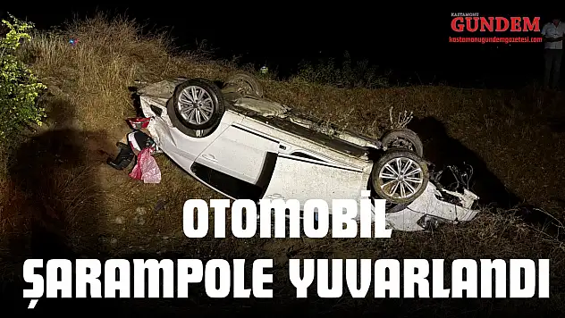 Kastamonu'da Otomobil Şarampole Yuvarlandı