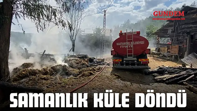 Kastamonu'da Samanlık Küle Döndü
