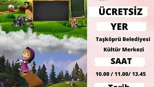 Kastamonu Taşköprü'de çocuklara ücretsiz tiyatro